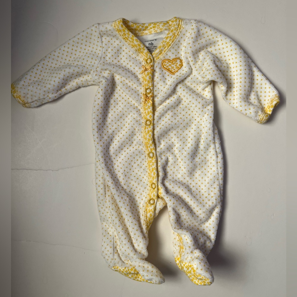 Carter’s newborn button up footies - towel material